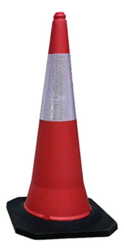 Web Full Reflective Traffic Cone 75cm Tall with Rubber Base 0