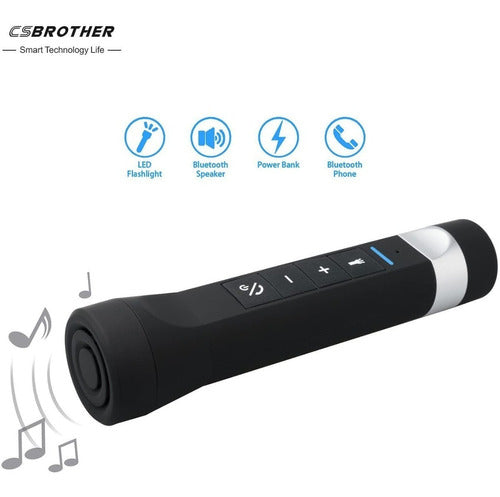 GAB Bluetooth Speaker LED Flashlight USB Power Bank Outdoor 1