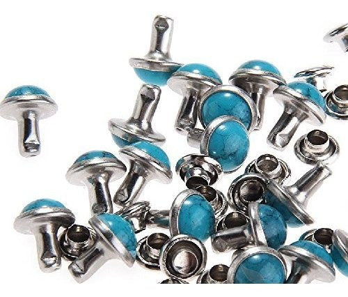 Rubyca 100 Turquoise Blue Rapid Rivets Studs for Leather 10mm 1