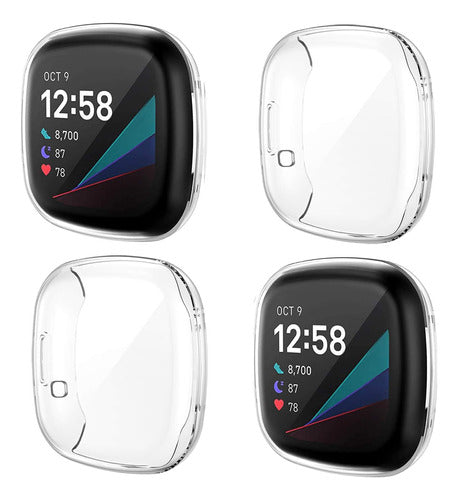 NANW Screen Protector Case, 4-Pack, with Fitbit Sense 0