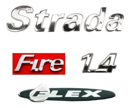 Emblemas Strada Fire 1.4 Flex - 02 À 12 - Modelo Original 0