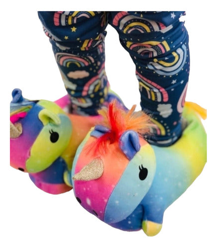 CASA DEBI Premium Animated Plush Unicorn Slippers 0