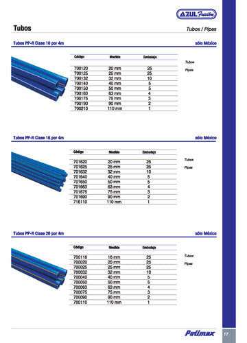 K20 Azul Fusion Polimex Codo 90º 75mm 2