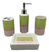 Enc Set Baño Ceramica 4 Piezas Accesorios Dispenser Puntos Verde 0