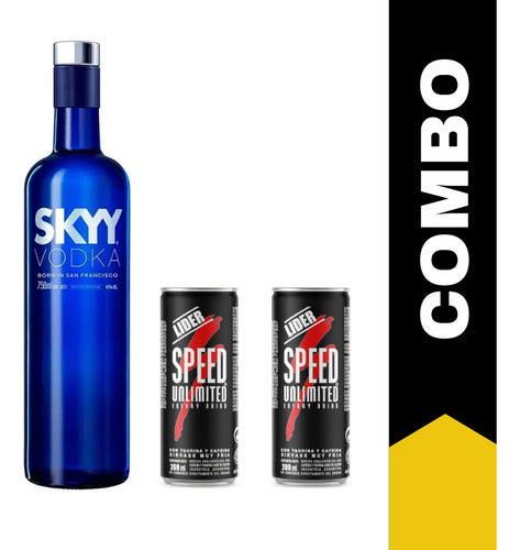 Vodka Sky Botella 750ml + 2 Speed Zetta Bebidas 0