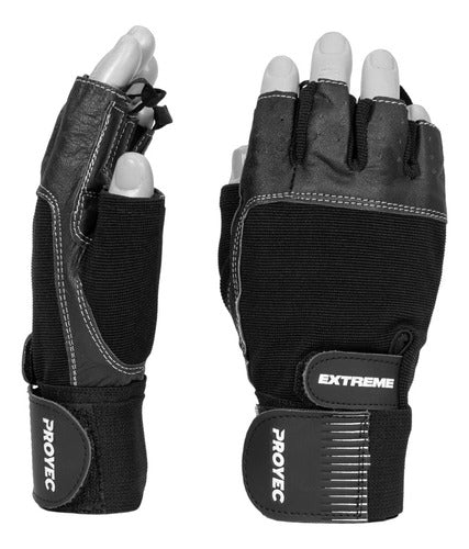 Proyec Fitness Gloves With Wrist Support - Natural Leather 0