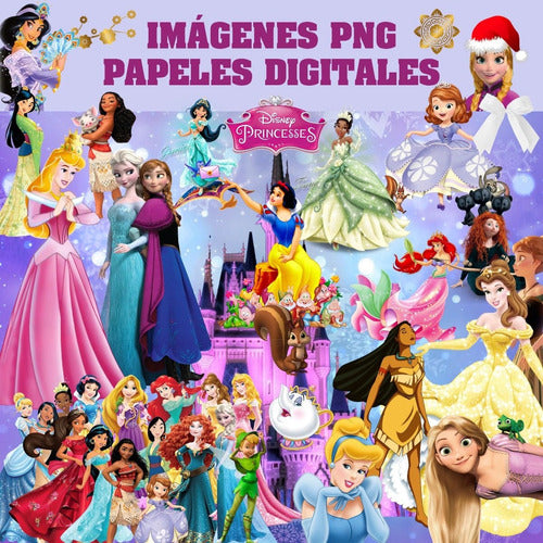 Wook Imprimibles Super Kit Digital Princesas Clipart Imágenes Png Fondos 0