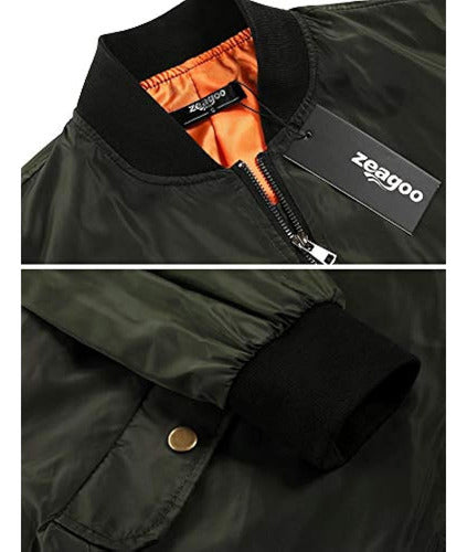 Zeagoo Women Classic Solid Biker Jacket Zip Up Bomber Jacket 2