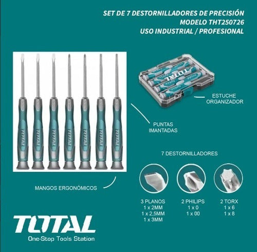 Total Precision Screwdriver Set 7 Pieces THT250726 2