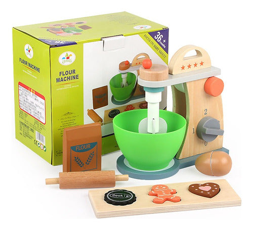 Generic Wooden Mixer with Accessories and Rolling Pin 2