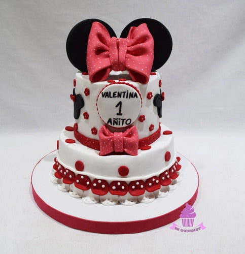 Torta De Minnie Moño Rojo - Ideal Para Cumpleaños Infantiles 0