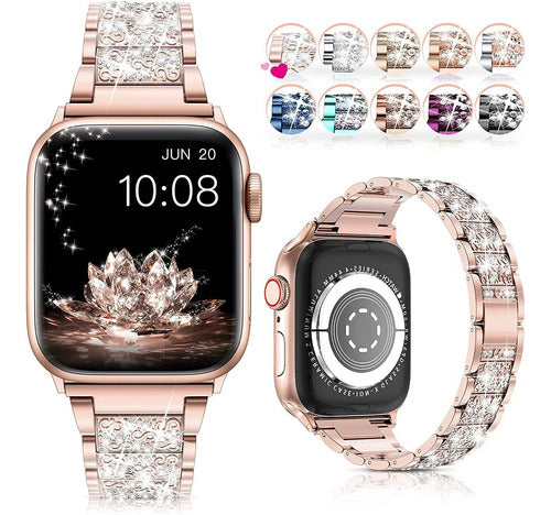 Bling Band for Apple Watch Series 1-7 Rose Gold 42mm/44mm/45mm 0