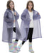 Borogo Reusable Hooded Rain Ponchos for Kids - 2 Pack Gray 1