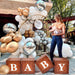 Cubo Marrón Letras Baby 4 Baby Shower Decoracion Tono Madera 4