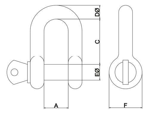 Manilha Reta Pesada Galv. Pr 1  - 8,5 Ton 2