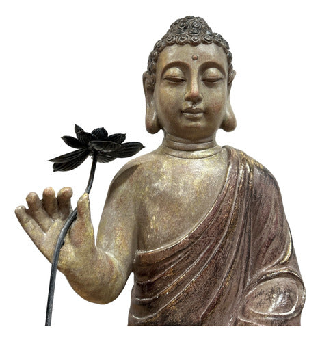 Generic Adorno Buda Gris Sabiduría Grande Decoración 47 Cm Alto 1