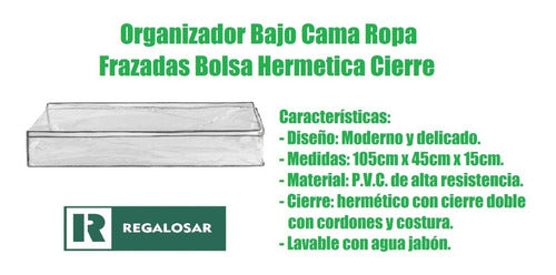 Organizador Bajo Cama Ropa Frazadas Bolsa Hermetica 1