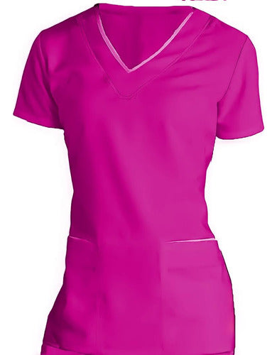 Fitted Medical Jacket with V-Neck and Spandex Trims 7