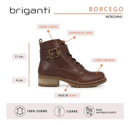 Briganti Women's Leather Boot Borcego Mcbo24941 6