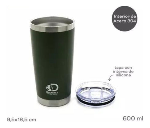 600ml Double-Walled Stainless Steel Thermal Mug by Trendy Store - Green 2