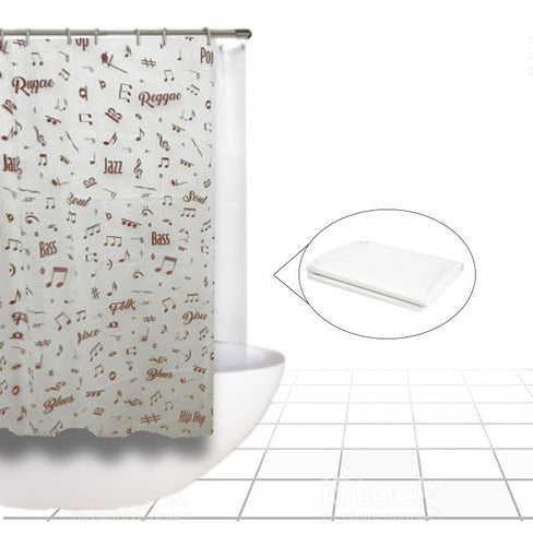 Modern PVC Shower Curtain Design with Metal Rings and Anti-mold Protector 4