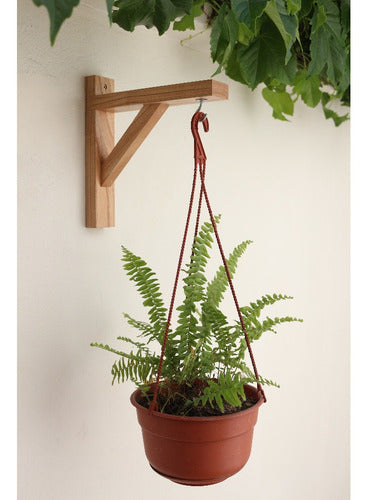 Rustic Hanging Wooden Plant Pot Shelf Bracket 0