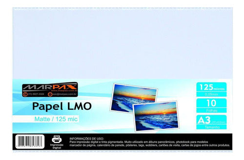 Papel Lmo Matte 125 Mic 297x420mm Marpax 10fls 0