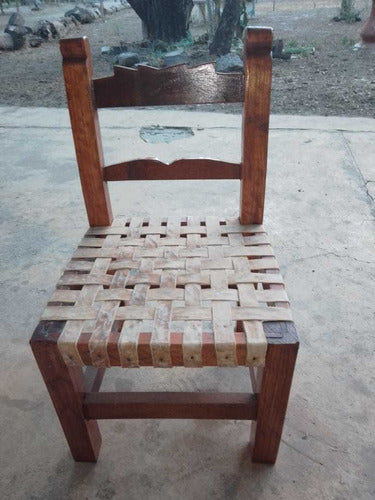Handcrafted Matera Chair with Braided Cow Leather Seat 4
