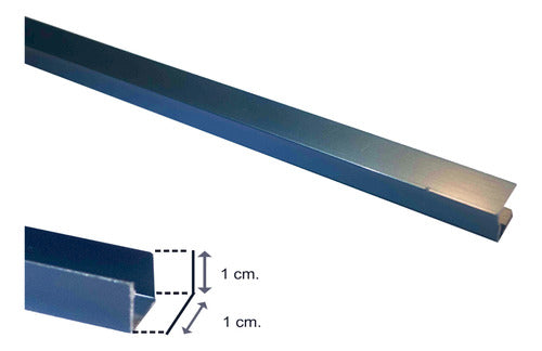 Perfil Para Pared Aluminio Azul Mate 3mts Largo Viscardi 1