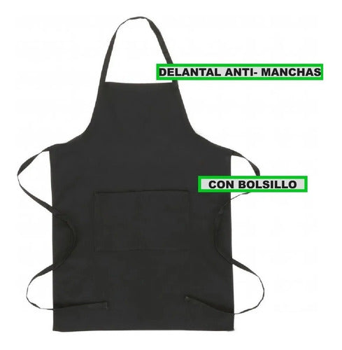 Set of 12 Aprons with Divided Pocket in Stain-Resistant Mechanical Tropical Fabric 3