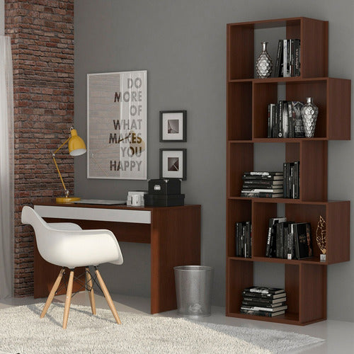 Modern Youth 5-Cube Tobacco Bookcase 80982 - Luico 3