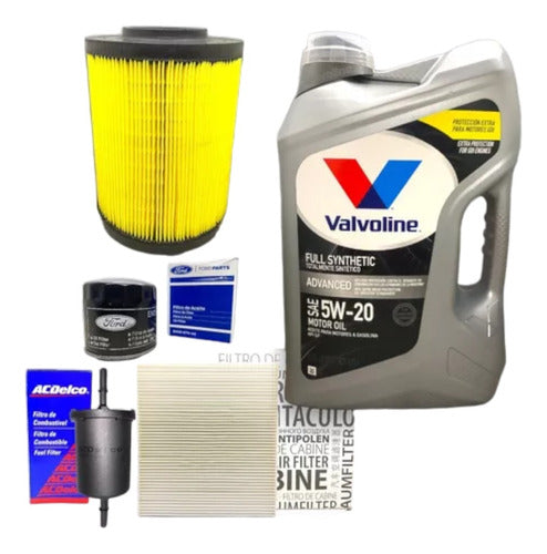 Valvoline Kit Service 5 Synthetic Oil 5W20 + 4 Filters for Ford Focus 3 0