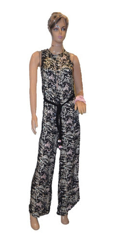 47 Street Palazzo Printed Jumpsuit with Gift Bow 0