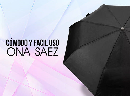 Ona Saez Classic Solid Lightweight Reinforced Windproof Umbrella 5