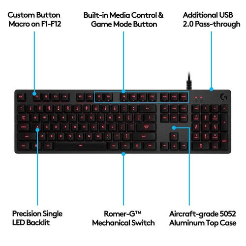 Logitech G413 Backlit Mechanical Gaming Keyboard With Usb P 2