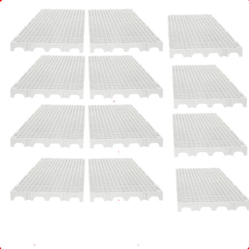 Kit 12 Estrado Piso Pallet Plástico Resistente 25x50 Branco 0