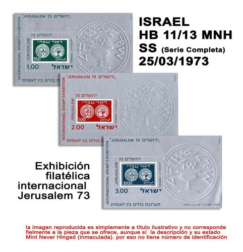 Filatelia Israel Yvert Hb 11/13 Serie Complta Mnh,25/03/1974 0