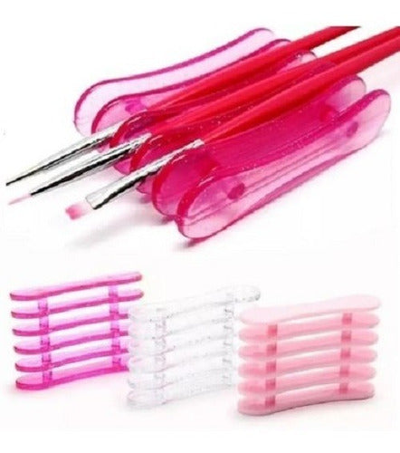 Plastic Manicure Nail Brush Holder Support 1