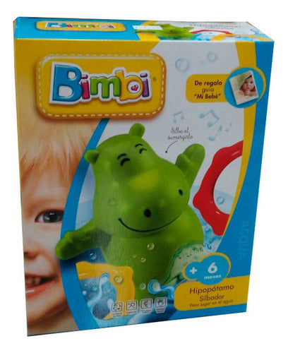Bimbi Whistling Hippo With 2 Rings Ploppy 156140 0