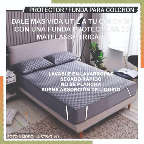 Marsodeco Protector Funda Colchón De Matelassé Tricapa 1pl 90x190 1