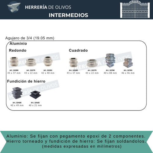 Herrería de Olivos Aplique Reja Hierro Intermedio De Reja (5 Unidades) C.10785 5