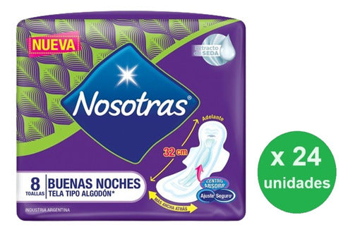 Nosotras Feminine Towels Buenas Noches X8u - Pack X24 - Dh Tienda 1