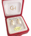 18kt Gold Threaded Hoop Earrings with 7mm Synthetic Pearl Model 207 0