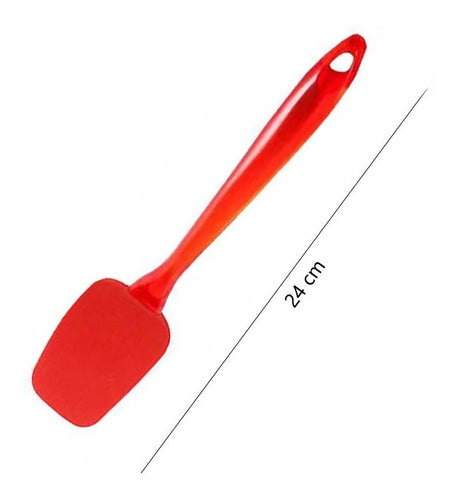 Red Silicone Spatula and Brush Set with Acrylic Handle 2