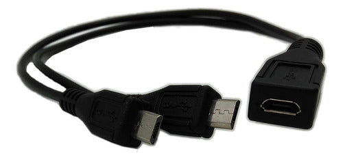 Cable 30cm Doble Mirco Usb Carga Y Splitter 3