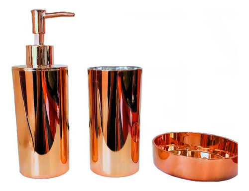 Modern Copper Bathroom Set - Dispenser, Cup, Soap Dish 3