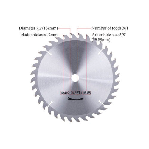 TG8 7-1/4" 36 Tungsten Teeth Steel Saw Blade 1