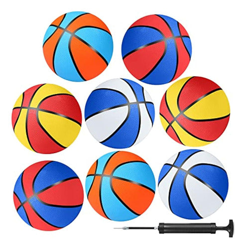 Jerify Mini Basketball Set of 8 Pieces - 7 Inch 0