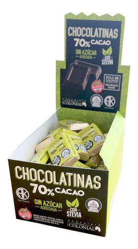 Chocolatines Con Stevia Sin Azúcar Colonial 2 Cajas De 50u 0