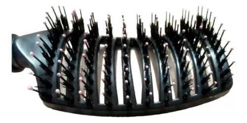 Kaier Cat Curved Anti-Frizz Brush with Black Bristles 1